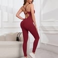 thumbnail image 6 of FNFYFH Backless Strapy Jumpsuits for Women One Piece Workout Jumpsuit Sleeveless Tummy Control Yoga Rompers One Piece Bodysuit Shapewear, 6 of 7