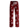thumbnail image 5 of Adult Fashionable Loose Christmas Printed Casual Pants, Loungewear Sleep Pants with Drawstring Elastic Waist for Home and Comfortable Wear,Hot Pink,S, 5 of 5