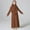Brown, variant on 4/July Girls' Dresses White Long Dress for Girls Long Sleeve Prayer Dress Hijab for Kids Girls Abaya