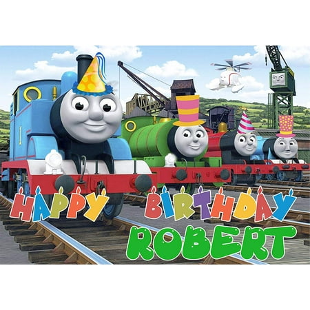 Thomas The Train Tank Engine Edible Cake Image Topper Personalized Picture 1/4 Sheet (8"x10.5")