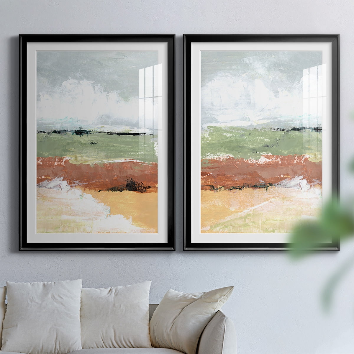 Wexford Home Quiet Prarie Grove I Premium Framed Print, 30.5" x 42.5" - Ready to Hang, Black (Set of 2)