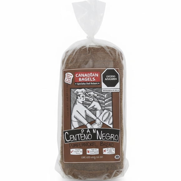 Pan Centeno Negro Canadian Bagels 625gr | Pan Fresco, Listo para Comer | Ideal para Sandwiches