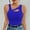 Blue, variant on Women's Tank Tops Fashion Solid Color Crew Neck Basic Tight T Shirts Leisure Slim Fit Sleeveless Standard Straps Summer Tops