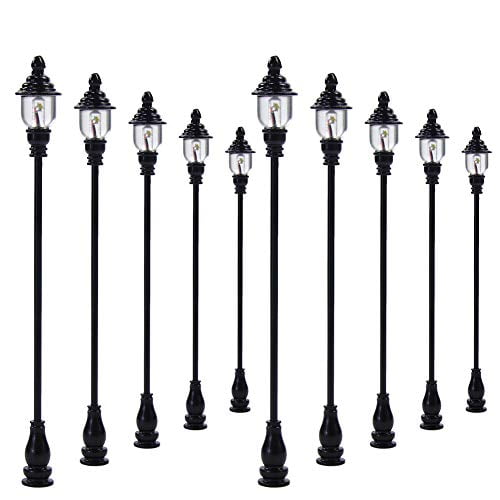 Evemodel LQS21 10PCS Model Railroad Train Lamp Posts Led Street Light