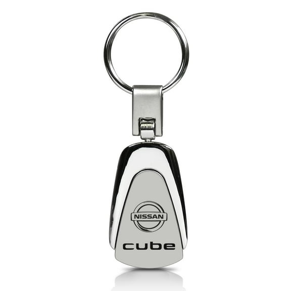 Nissan Cube Chrome Metal Tear Drop Auto Key Chain