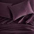 thumbnail image 4 of Superior Solid Flannel Cotton Bed Sheet Set , Soft Fitted Sheets, Full, Purple, 4 of 9
