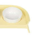 thumbnail image 4 of Cuencos dobles para agua y comida para perros con protección para el cuello, color amarillo y blanco., 4 of 13