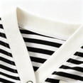 thumbnail image 5 of Coerni Girls Button Up Sweaters Wide Striped V-Neck Knit Cardigan Cute Casual Kids Preppy Sweaters Outerwewar Spring Fall Clothes, 5 of 6