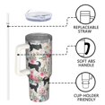thumbnail image 4 of OBREWU Husky Dog Flower Floral Tumbler with Handle and Lid,Husky Dog Flower Floral 40oz Double Wall Vacuum Insulated Tumbler,Cups Gift for Women and Men, 4 of 7