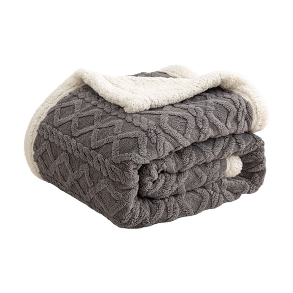Double‑Layer Cozy Throw Blanket, Soft Polyester Jacquard Fleece Blanket for Sofa, Couch, Bedroom All‑Season Home Decor