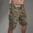thumbnail image 3 of Men's Camouflage Cargo Shorts with Multi Pockets Elastic Waistband Shorts Pants Drawstring Ripstop Straight Leg Cargo Shorts Military Outdoor Breathable Hiking Fishing Bottom,Green 2XL, 3 of 3