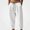 White, variant on HOMADLES Mens Casual Linen Joggers Pants Elastic Waist Side Pocket Sports Pants Outdoor Athletic Pants White Size L
