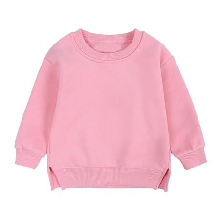 

Toddler Boys Girls Pullover Fleece Sweatshirt Children s Solid Plus Babies Color Top Coat Girls Tops