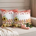 thumbnail image 2 of Pink Pumpkin Sunflowers Fall Outdoor Waterproof Pillow Covers, Thanksgiving Fence Eucalyptus Decorative Square Throw Pillowcase Sofa Cushion Sham for Patio/Couch/Chair, 20"x20" 2 Pack, 2 of 8