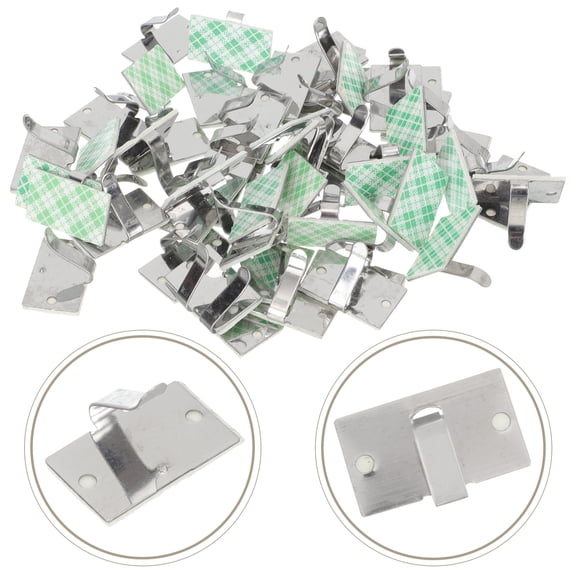 ifundom 50-Pack Self-Adhesive Metal Cable Clips Wire Organizer for Desk, Home, Office Cord Management