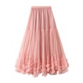 thumbnail image 3 of Gupgi Women Tulle Long Skirts Solid Color High Waist Ruffle Fluffy Tutu Skirts, 3 of 9