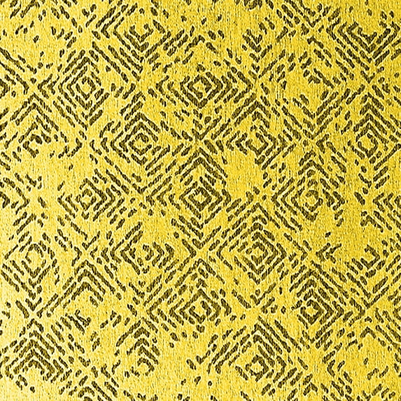 Ahgly Company Indoor Square Oriental Yellow Industrial Area Rugs, 3' Square
