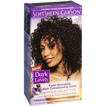 Dark and Lovely Permanent Hair Color 372 Natural Black 1 Each (Pack of 4)