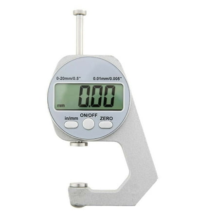 

Digital Display Thickness Gauge Electronic LCD Micrometer Metric Wall Thickness Measurement Tools 0-20mm Flat Head Style