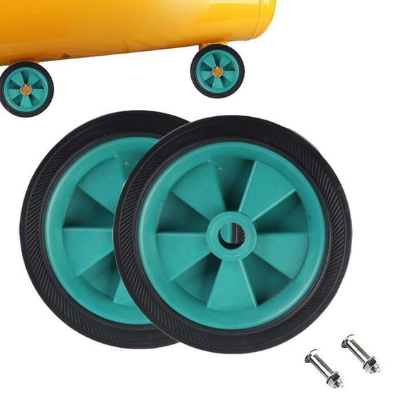2Pcs Green Air Compressor Wheel Replacement caster silent 5 inch shockproof