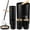 Black, variant on CERBIOR 7 Pieces Bamboo Bathroom Accessories Sets, Bath Set- Soap Dish Toothbrush Holder Rinse Cup Lotion Bottle Trash Can Toilet Brush - Practical Toilet Kit for Home Washing Room，Black