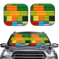 thumbnail image 2 of Fotbe Colorful Building Blocks Juego de 2 Piezas de Parasoles para Parabrisas | Bloqueador Solar para Auto | Accesorios Plegables para Protección Solar Interior-Small, 2 of 6