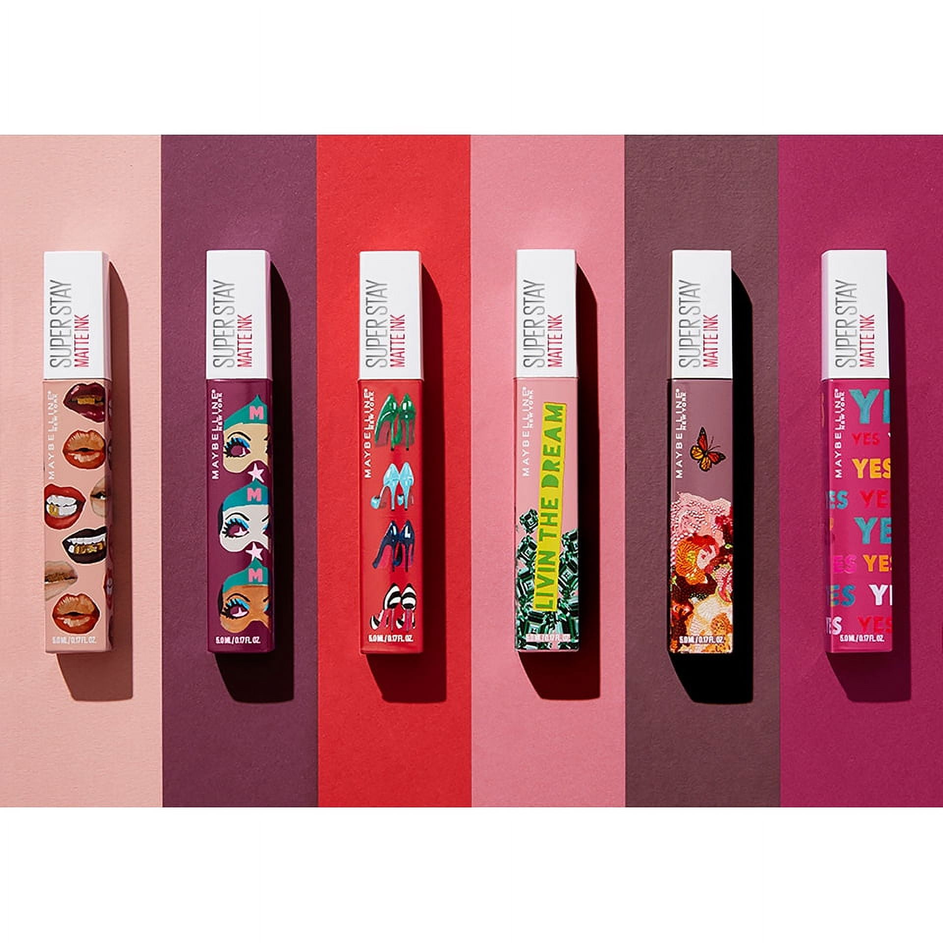 Maybelline SuperStay Matte Ink Liquid Lipstick X Ashley Longshore Kit, Range of 6 Shades