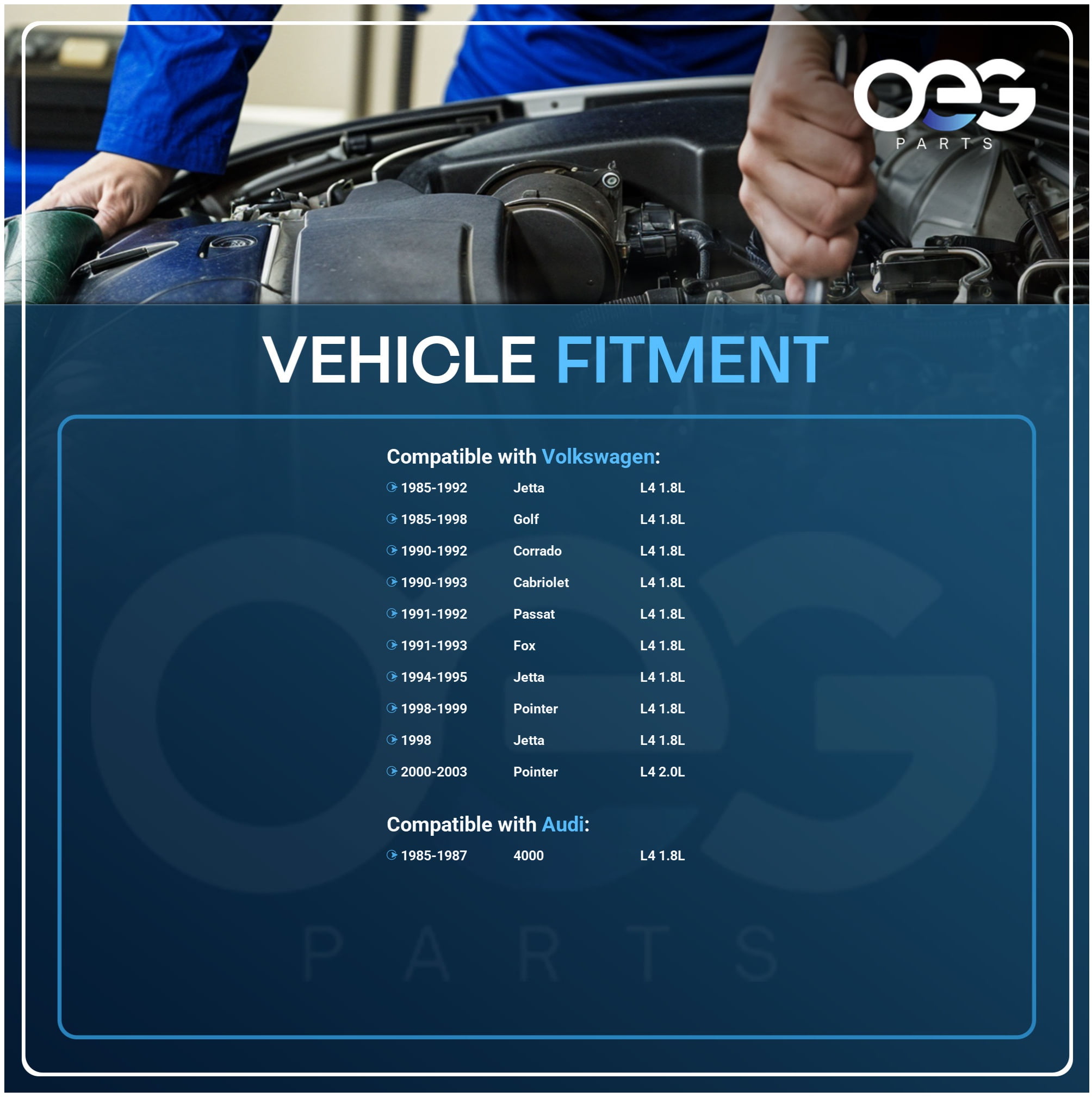 OEG Parts New Distributor Replacement For 1990-1993 Volkswagen VW Cabriolet Corrado Golf Jetta Passat, Replaces 026 905 205S, 037 905 205F, 037 905 205G, 037 905 205K