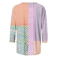 thumbnail image 4 of Zwiiyzr Women's T-Shirt 3/4 Short Sleeve Loose Elastic Printing Blouse K-Orange (2XL), 4 of 6
