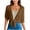 Coffee, variant on Women's 2026 Summer Lightweight Short Bolero Cardigan Shrug Sheer Tie Front Top 3/4 Sleeve Jacket for Dress (White, 3XL)