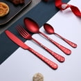 thumbnail image 4 of Kraoden Christmas Series Cutlery Set, Stainless Steel Knife Fork and Spoon 4 Piece Set, Durable, Easy to Clean, Ergonomic Design, Perfect for Family Meals and Gatherings, 4 of 6