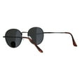 thumbnail image 4 of Polarized Lens Mens Trendy Hipster Dad Shade Round Oval Sunglasses Black, 4 of 4
