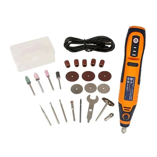 Outil Rotatif Sans Fil USB 21000rpm Mini Perceuse Stylo de Gravure Électrique USB Mini Perceuse Sans Fil avec Accessoires Ensemble DIY, Compact et Léger Portable
