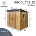 thumbnail image 6 of Aurlrtil 6 x 5FT Outdoor Metal Storage Shed with Window and Transparent Plate for Garden,Lawn (Coffee), 6 of 9