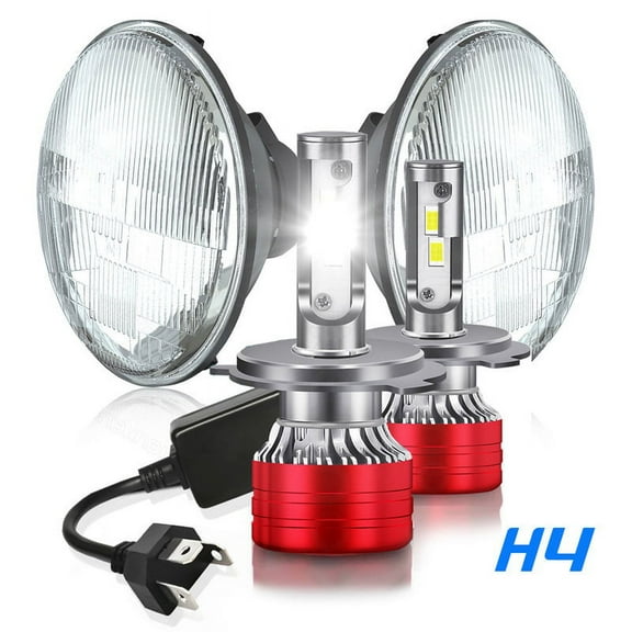 7" Inch Round WHITE LED Headlights Angel Eyes DRL For Ford Mustang 1964-1973