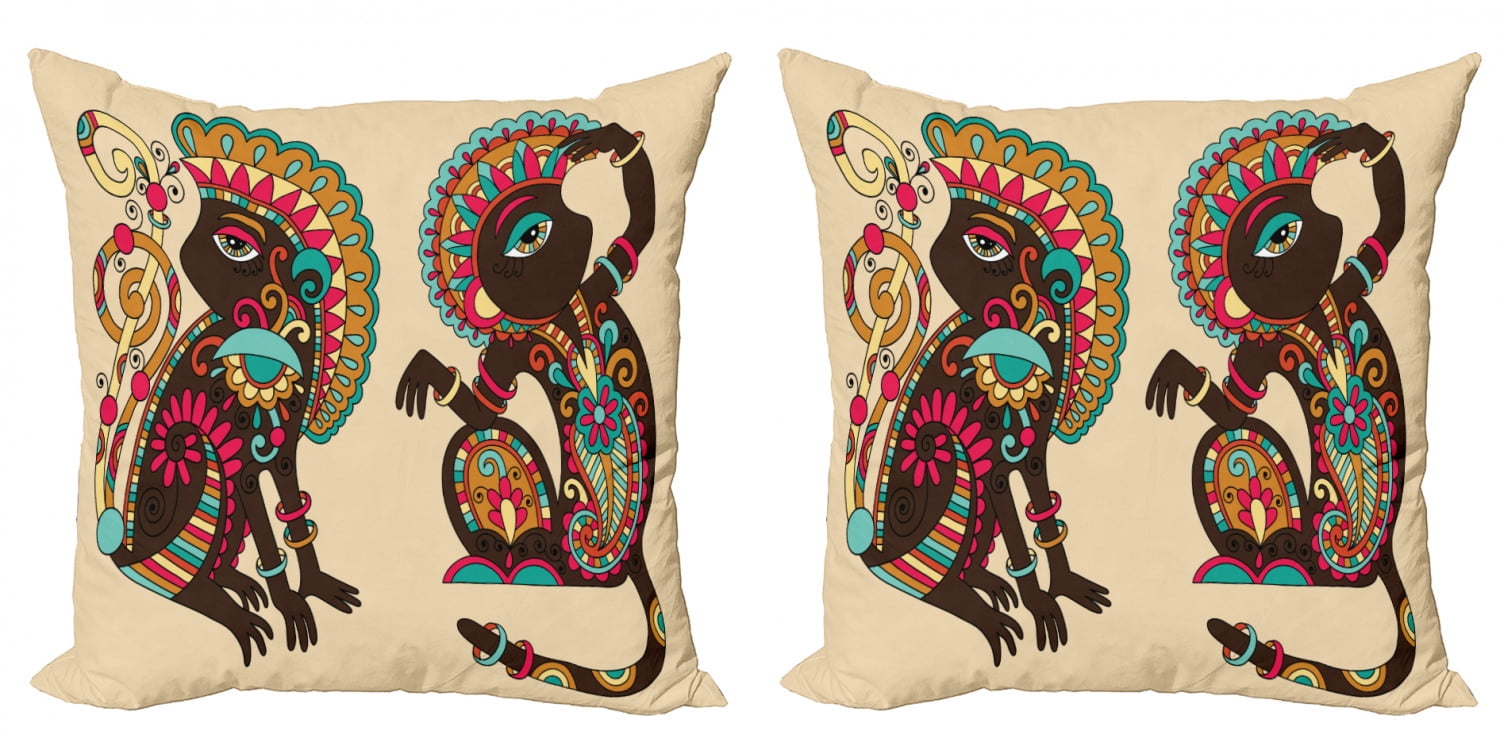 Absolutely Cool Animal & Animal Fun Designs Tribal Shark Fish Friend sea Animal Throw Pillow 18x18 Multicolor 