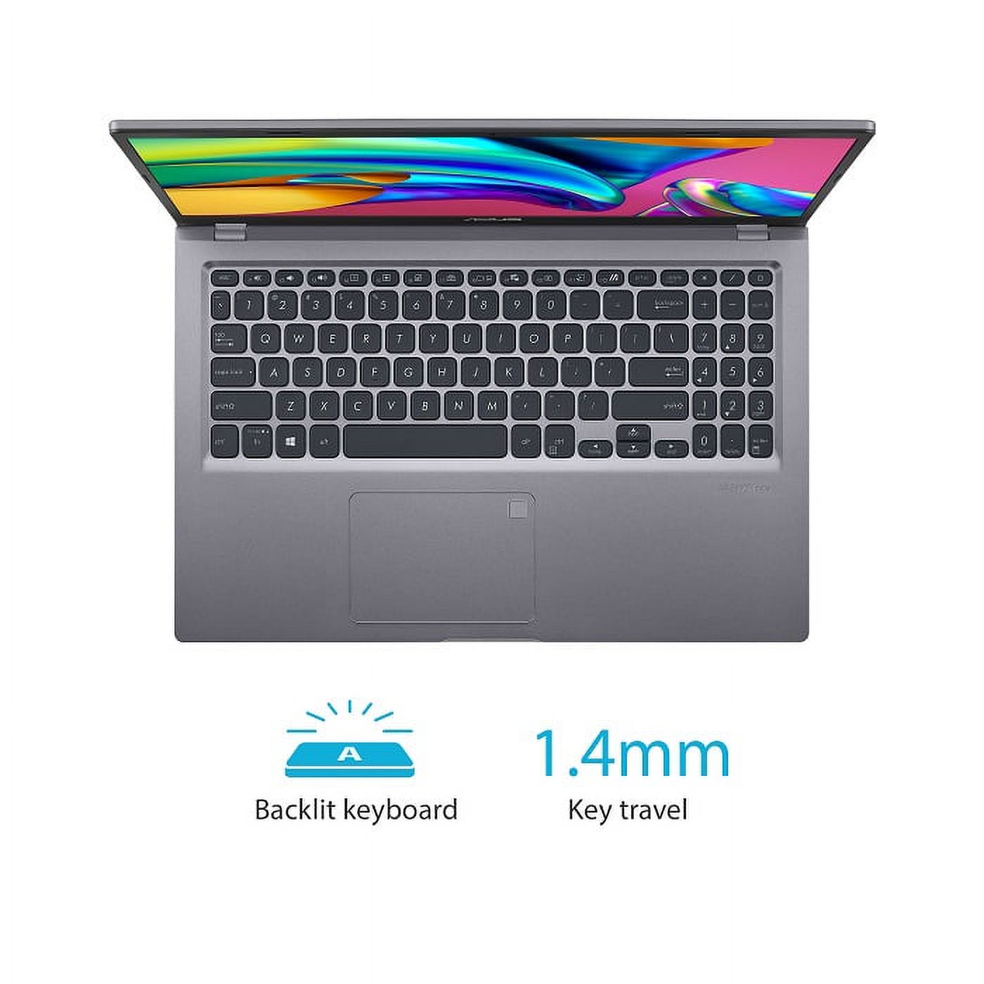 ASUS VivoBook 15.6" 1080p PC Laptops, Intel Core i3, 4GB RAM, 128GB SSD, Windows 11 Home in S Mode, Slate Gray, F515EA-WS31 - image 3 of 6