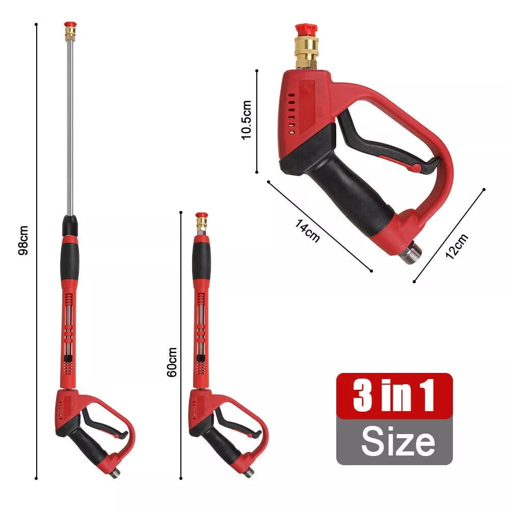 High Pressure 4000PSI Car Power Washer Gun Spray Wand Lance Nozzle and Hose Kit