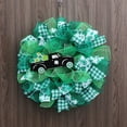 thumbnail image 4 of LSLJS St. Patrick's Day Door Wreath Irish Festival Car Wreath Spring Easter Decorative Flowers Ribbon Doors Walls Windows Home Decor, St Patricks Day Wreath, 4 of 9