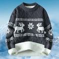 thumbnail image 2 of Christmas Sweaters for Women Winter Sweater Coat Warm Knit Pullover Deer Patterned Top Stylish Casual Apparel Ugly Christmas Sweaters, 2 of 4