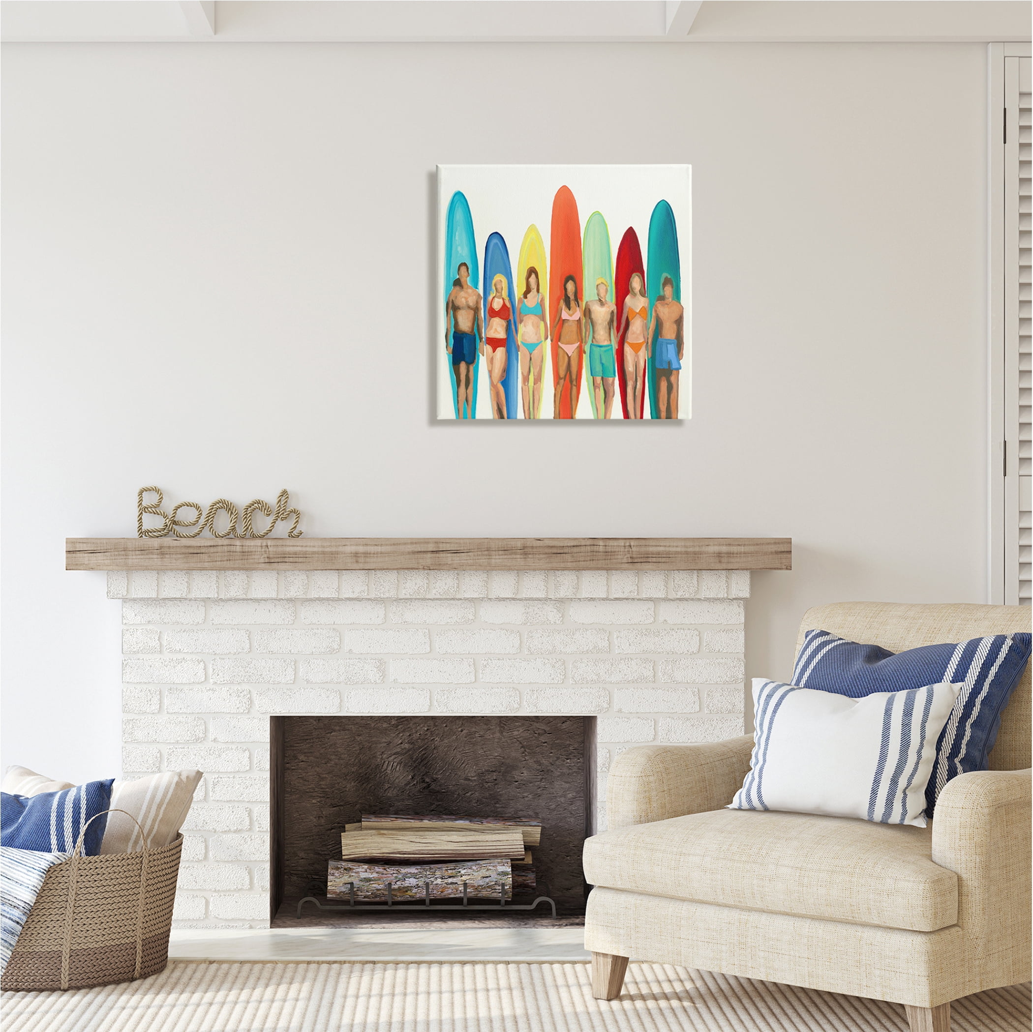 Stupell Industries Surfers & Boards Summer Sports Painting Gallery Wrapped Canvas Print Wall Art, 24 x 24