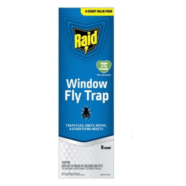 Raid Window Fly Trap Discreet Adhesives - 8 Count for Indoor Use