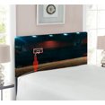 thumbnail image 2 of Basketball Headboard, Picture of Empty Court Sport Arena Wood Floor Print Active Life, Upholstered Decorative Metal Bed Headboard with Memory Foam, Twin Size, Brown Black and Red, by Ambesonne, 2 of 4