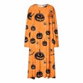 thumbnail image 2 of Women's Plus Halloween Maxi Nightgown Fall Crewneck Long Sleeve Printed Casual Loose Fit Pajamas Sleep Dresses M-3XL, 2 of 6