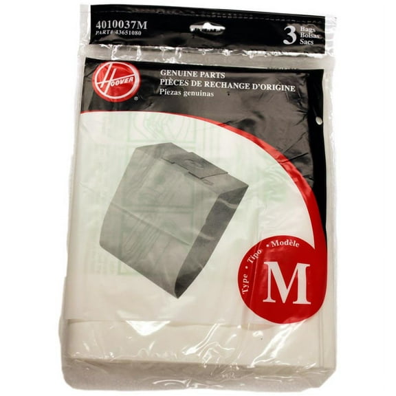 Replacement Part For Hoover 3PK, M DIMENSION CANISTER, PAPER BAGS 4010037M