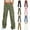Olive Green, variant on Women's Denim Cargo Pants Solid Color High Wiast Straight Leg Pants Button Casual Pants Olive Green