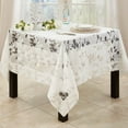 thumbnail image 2 of Fennco Styles Burnouth Voile Vine Design Tablecloth 84" W x 84" L - White Elegant Table Cover for Home Décor, Banquets, Christmas, Holidays, Weddings and Special Events, 2 of 3
