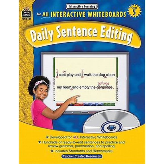 Pre-Owned Interactive Learning: Daily Sentence Editing, Grade 5 [With CDROM] (Paperback) 1420638874 9781420638875