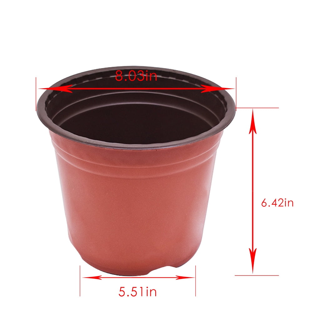 YSMN 100PCS 8" Plastic Plant Flower Pots Nursery Garden Seedlings Starting Pot Container