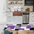 thumbnail image 4 of Purple Black and Gray Plaid Abstract Art Mid-Century Kitchen Rugs and Mats Set of 1 Kitchen Sink Mat,Non-Slip Area Runner Rug,Washable Floor Mat for Home Dining Room Office 15"x47", 4 of 6